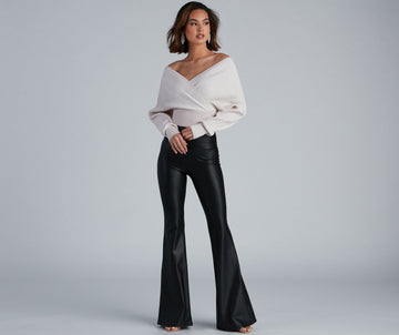 Flare For You Faux Leather Pants